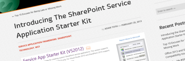 SharePoint Service Application Starter Kit