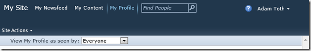The Find People search box on a MySite Host