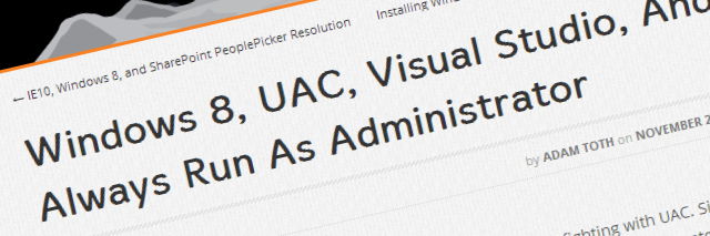 UAC and Windows 8