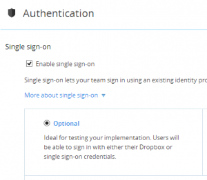 Enable SSO Dropbox