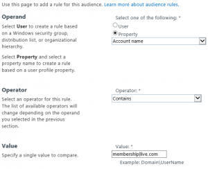 Audience rule for external users