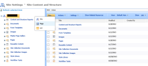 Content and Structure Page