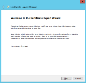 Certificate Export Wizard