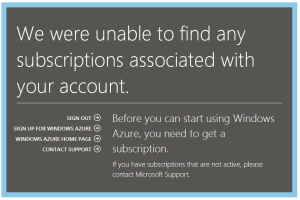 No Azure Subscription